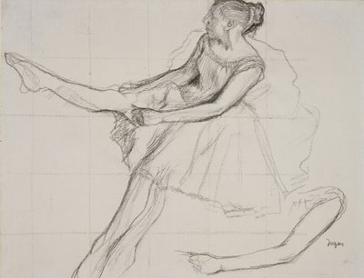 Dancer adjusting her tights, c.1880 by Edgar Degas
